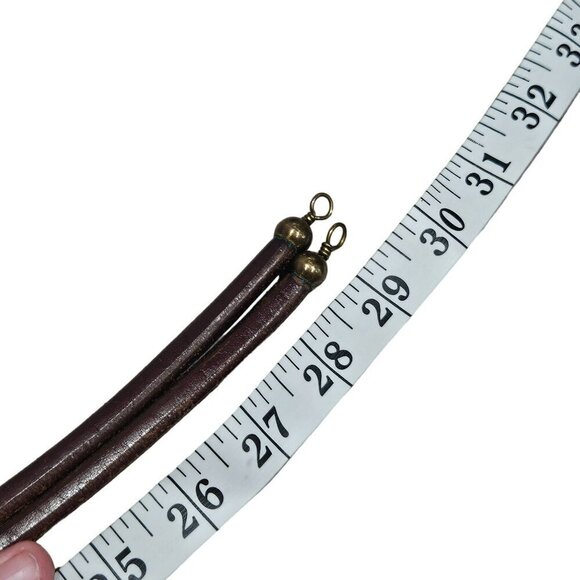 Brass Inlay Buckle Double-Layer Leather Belt Stone Accents Possibly Homemade‎ main image 4
